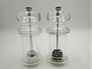 Vintage Cole & Mason England Pepper, Salt Mill Acrylic EUC